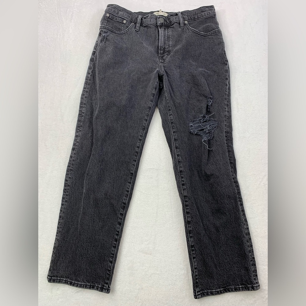 Madewell 31, 12 Charcoal Black Gray Mid-Rise Perfect Vintage Straight Jean